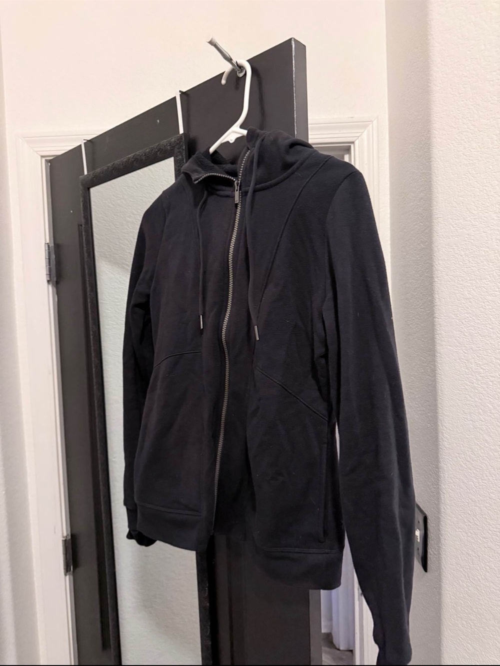 Black Zip-Up Hooded Jacket